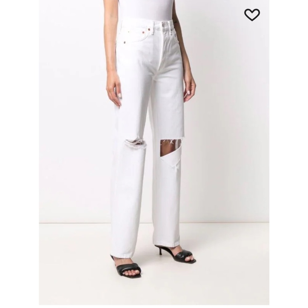 RE/DONE 90s High Rise Loose White Jeans